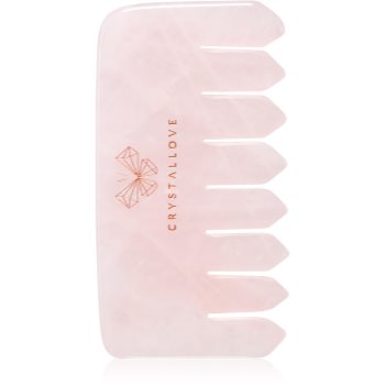 Crystallove Rose Quartz Comb accesoriu de masaj de par si de corp - imagine 2